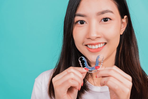 ClearCorrect aligner close-up on teeth